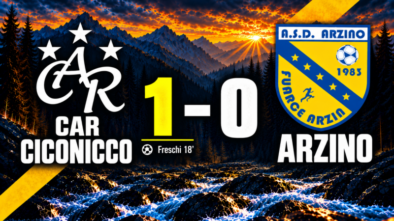 Car Ciconicco – Arzino 1-0 – Terza Categoria, 1ª giornata
