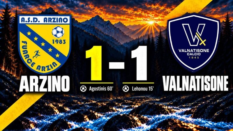 Arzino – Valnatisone 1-1 – Terza Categoria, 2ª giornata