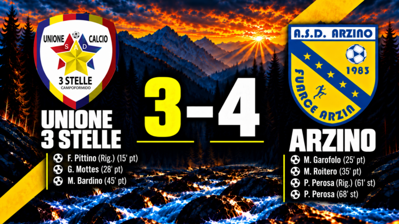3 Stelle – Arzino 3-4 – Terza Categoria, 5ª giornata