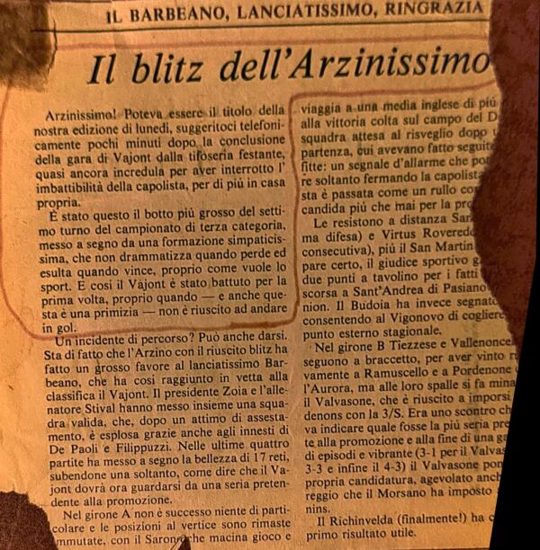 1984 - il blitz dell'arzinissimo