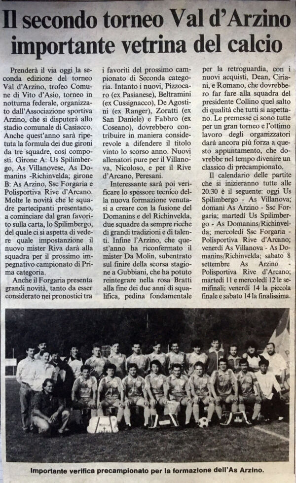 Messaggero veneto - secondo torneo val d'arzino+
