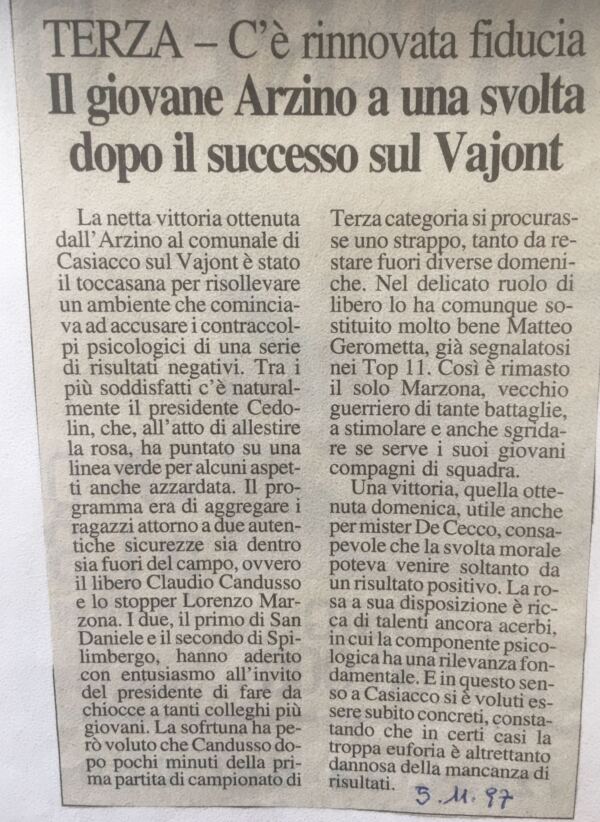 Messaggero veneto - rinnovata fiducia