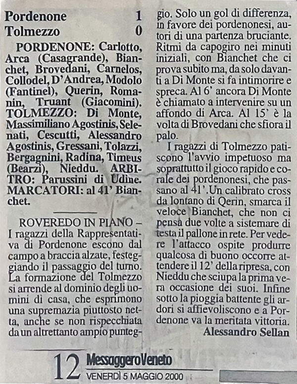 Messaggero veneto 05.05.2000