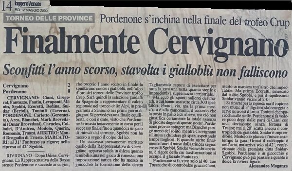 Messaggero veneto 12.05.2000