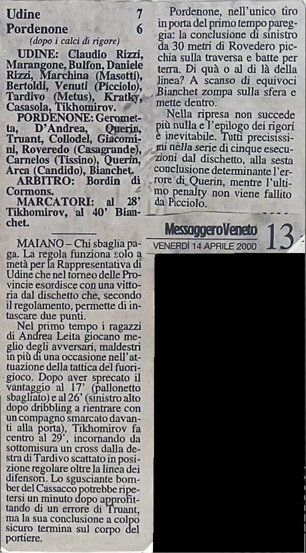 Messaggero veneto 14.04.2000