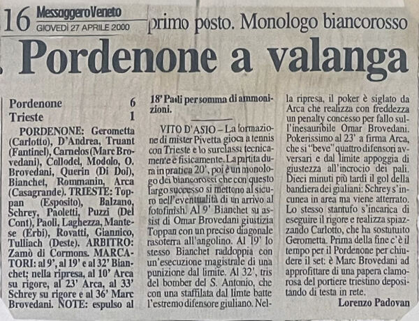 Messaggero veneto 27.04.2000