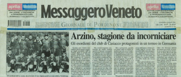 6 luglio 2001 - articolo stagione da incorniciare