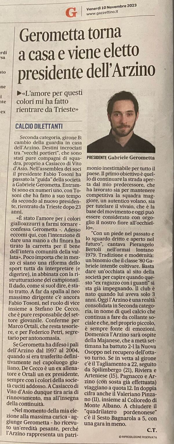 Gerometta torna a casa