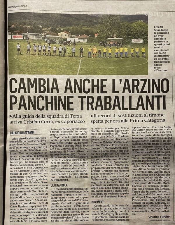 Gazzettino - arriva mister corro